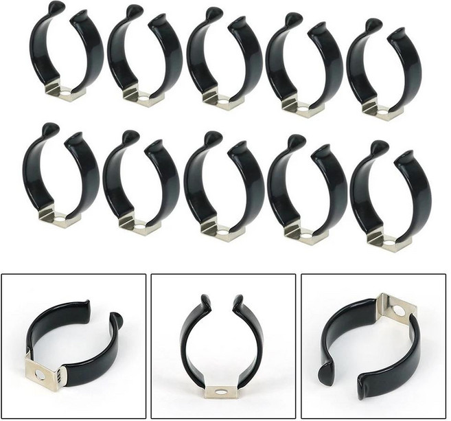 용수철 테리 클립 좁은 도구 파이프 클램프 빗자루 브러시 갈퀴 헤비 듀티 보관 정리정돈, 20mm, 1개