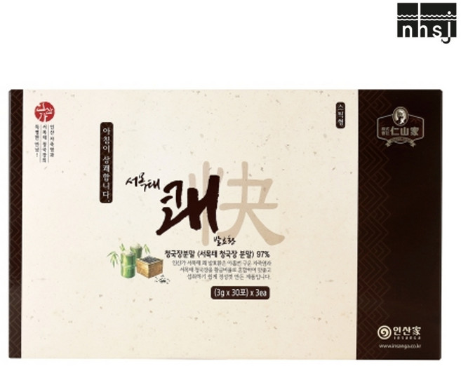 인산가 서목태 쾌 발효환 스틱형 270g(3g x 30포 x 3통) 안전한 건강한 인산죽염, 3개, 270g