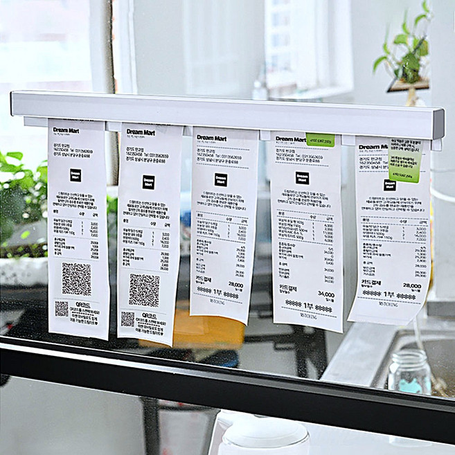 오더랙 영수증 홀더 20cm, 1개, 화이트