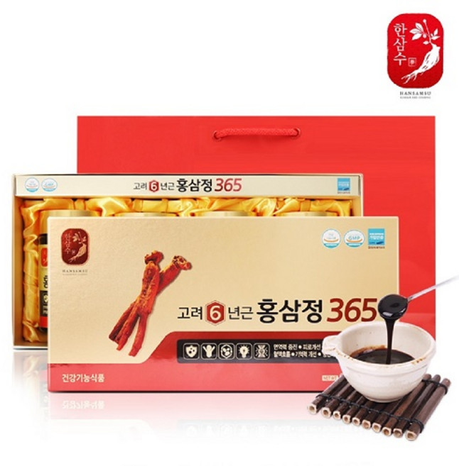 6년근 고려홍삼정 365 4개입 + 쇼핑백, 240g, 4개