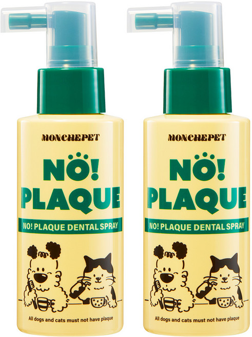 [동물병원 입점] 몽셰펫 반려동물 덴탈 스프레이 뿌리는 치약 구취/치석제거, 2개, 100ml