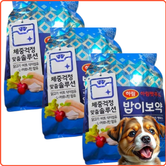 하림펫푸드 전연령 밥이보약 알맞은 체중 강아지사료, 다이어트(체중유지), 3.4kg, 3개