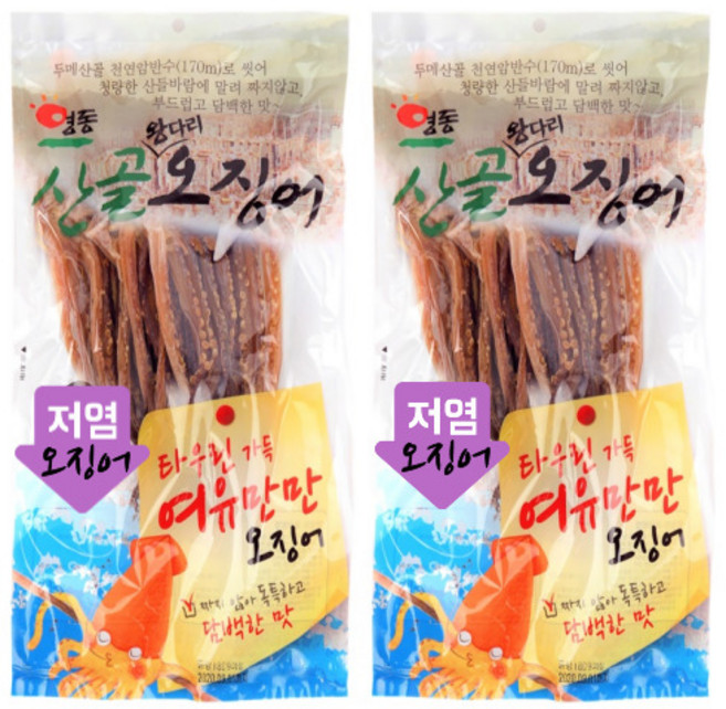 에프디씨코리아 영동산골오징어 다리180g (5개내외) 2봉FDC-K, 2개