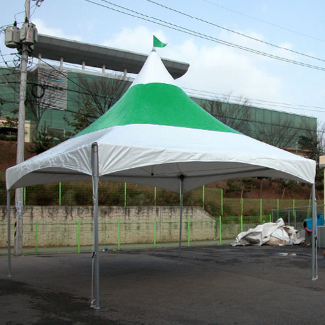 (주)한국캐노피 몽골천막 5m x 5m 몽골텐트 행사천막 고정천막 행사용천막, 5mx5m 몽골천막 알루미늄골조+모기장 벽면