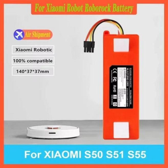 샤오미로봇청소기배터리 호환 Roborock 교체 배터리 S6 S7 MaxV Q5 Q7 MAX 로봇 진공 청소기 액세서리 부품 6500mAh, 없음