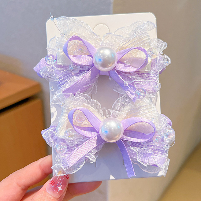 도니주니 샤샤진주 리본 집게핀