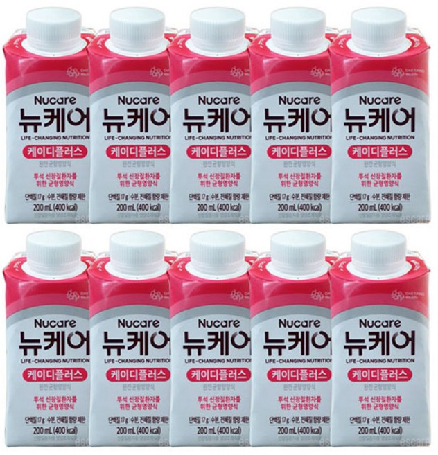 뉴케어 케이디플러스 투석 신장질환 영양식, 200ml, 10개
