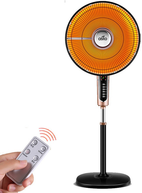 ASTO 선풍기형 전기히터 대형 46cm 나노카본 히터 리모컨 작동 난방기 전기난로, 아스토 46cm 리모컨형