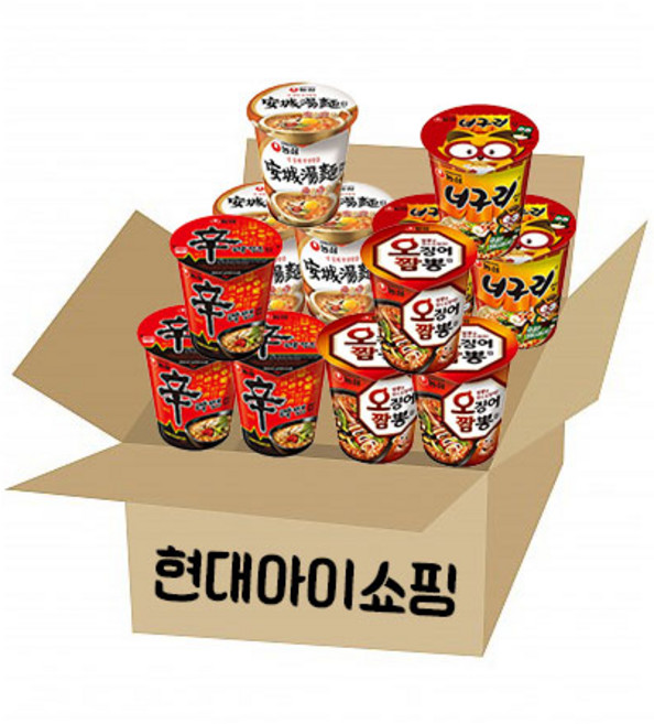 신라면3+너구리3+안성탕면3+오징어짬뽕3 소컵 컵라면, 1개