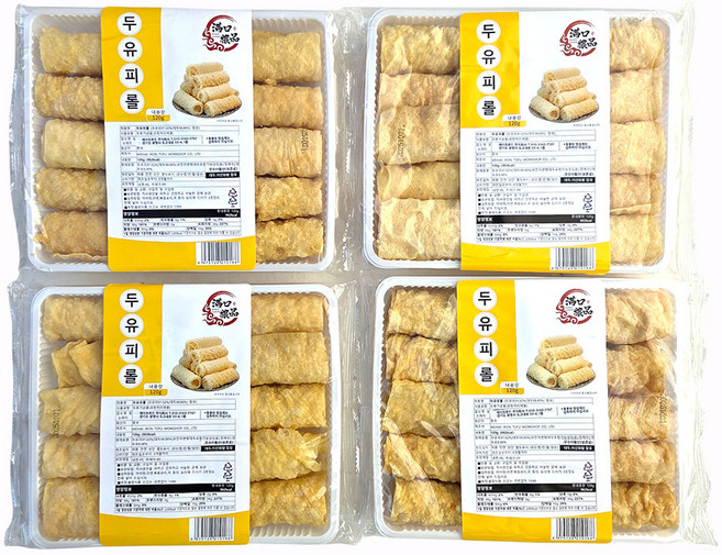 새마원 두유피 롤 두부피 유부 튀김 마라탕 마라상궈 훠거 샤브샤브 사리, 4개, 120g