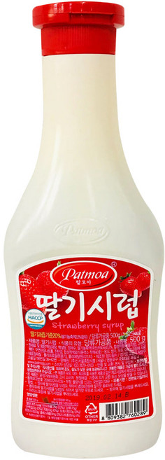 빙수재료 팥모아 딸기시럽 500g, 1개
