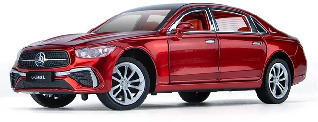 1:24 벤스 C260 C 합금 자동차 다이캐스트 장난감 차량 모델 소리와 빛 풀백 선물, 02 Red