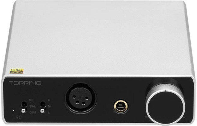 TOPPING 토핑 L50 패스스루 NFCA 헤드폰 앰프 SE+BAL 입력 오디오 증폭기 6.35mm/4핀 XLR 출력 3500mW*2 SE 파워 앰프, Silver, 1개