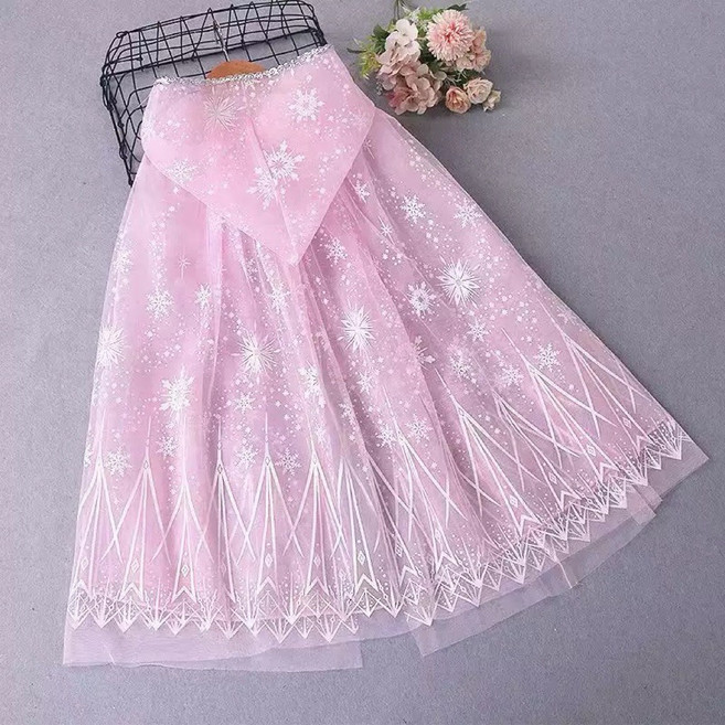 艾莎公主披風連帽斗篷 萬聖節造型服飾 女孩生日彩色聖誕披紗