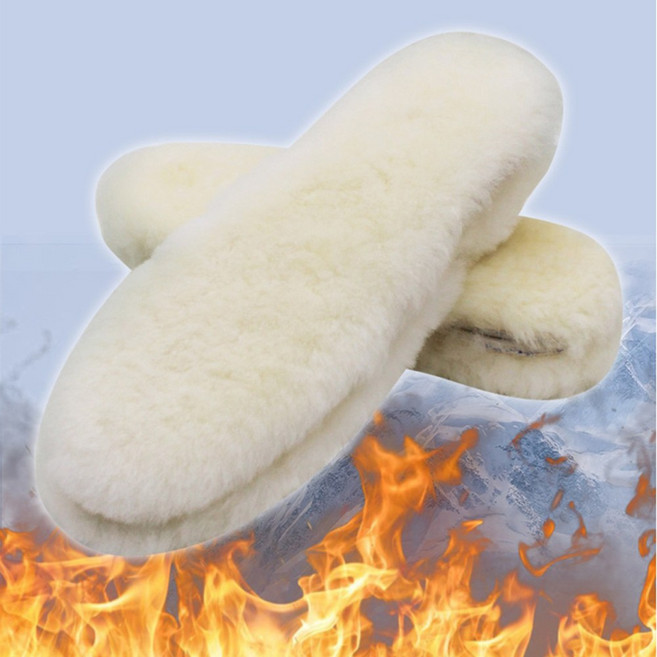 salimm 남녀공용 고탄력 두꺼운 방한 양가죽 천연 양털 일체형 인솔 깔창