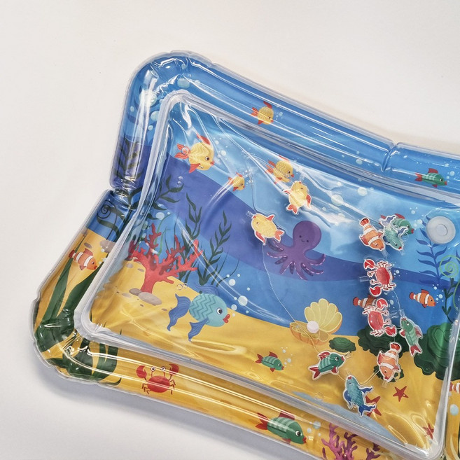 아가프라 국산 아기워터매트 냄새적은 물놀이 장난감 터미타임 오감발달, 아가프라 워터매트+물고기15P, 1개