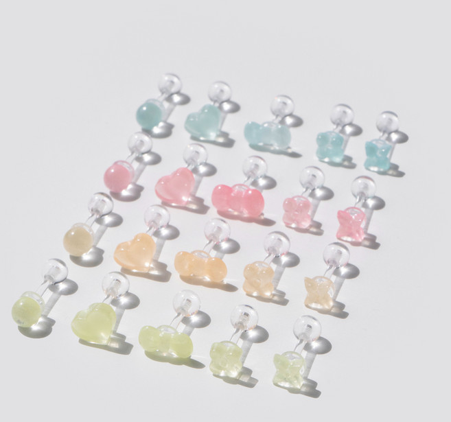 [핑크로켓] 아크릴 미니 네온 볼 피어싱 20종