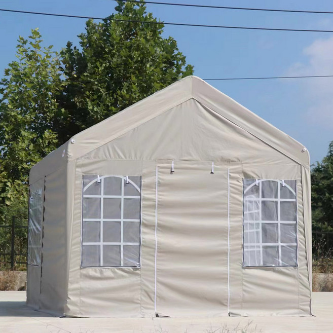 프리폼 픽스 고정용 천막 프레임+지붕 야외 마당 옥상 장박 캠핑 바베큐 행사천막 프리마켓, 베이지