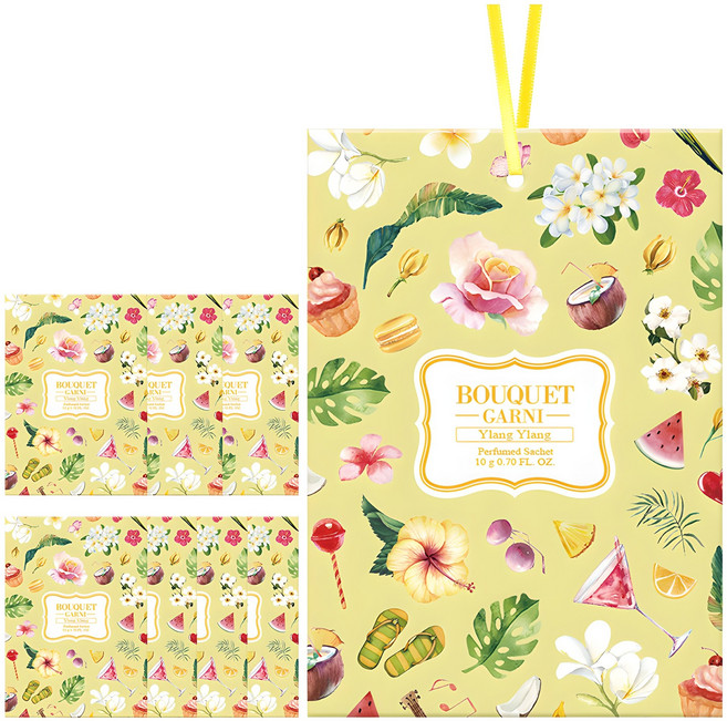 부케가르니 퍼퓸드 샤쉐 본품 일랑일랑, 10g, 8개, 일랑일랑향