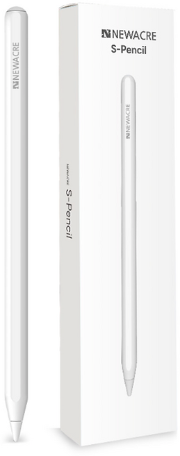 뉴에이커 애플펜슬 짭플펜슬 무선충전 터치펜 아이패드 호환 펜슬 2세대, 화이트, 1개