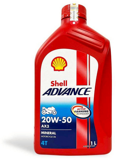 Shell Advance 4T 礦物機油 AX3 20W50 1L, 1個, AX3  20W50 1L