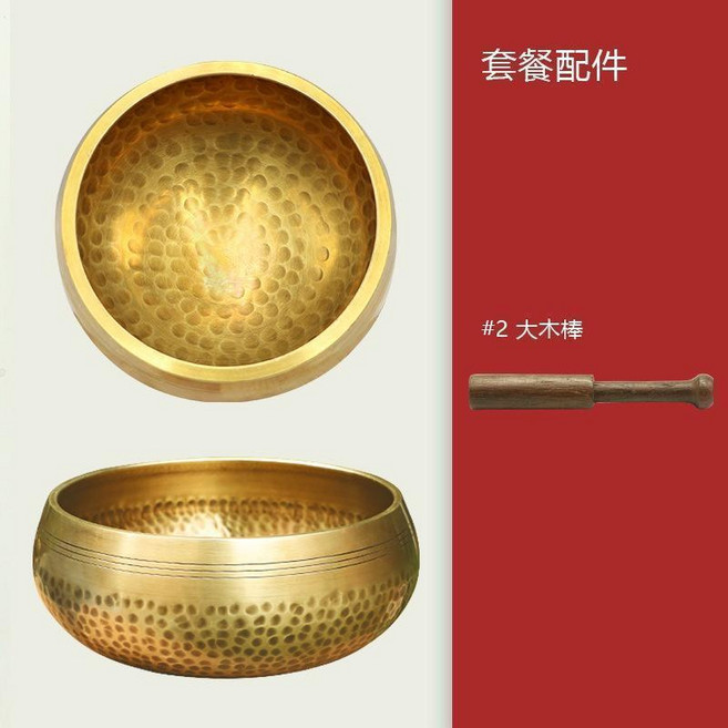 西藏頌缽 佛具 誦經缽法器 瑜伽冥想靜心 缽音療缽 手工響銅 轉經碗 瑜伽銅磬 西藏頌缽, 1個, 缽+2#棒,缽口徑8cm