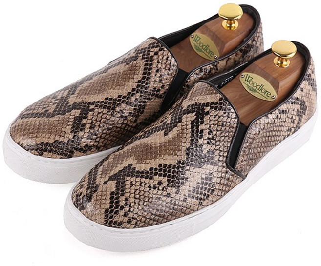 해피슈즈 RHJ-52-12 뱀피무늬 소가죽 남자 스니커즈 수제화 국내제작