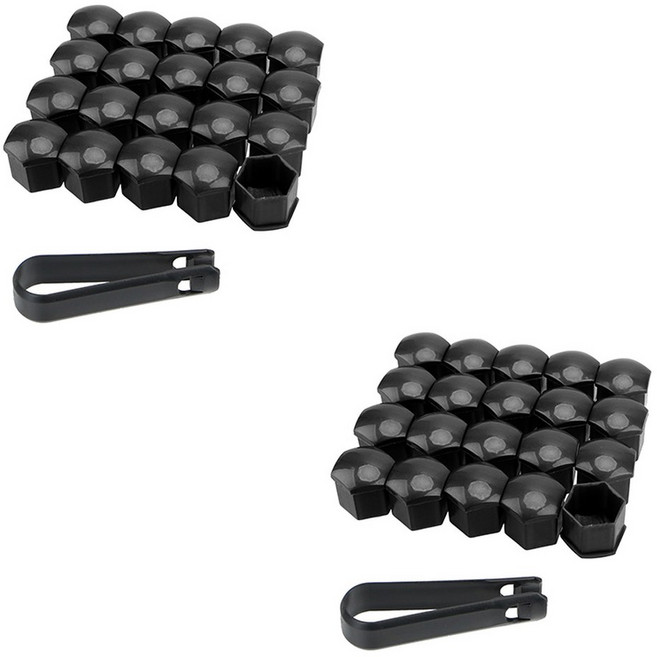 17mm/19mm/21mm 20Pcs 자동차 바퀴 너트 캡 보호 커버 허브 나사 검은 타이어 볼트 장식, Bla 40pcs, 19mm