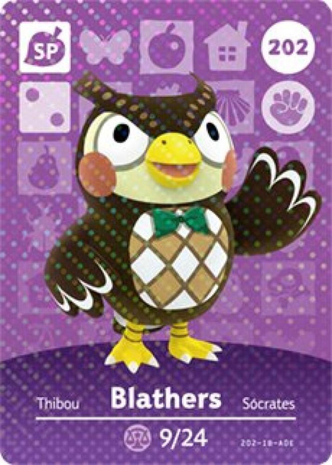Blathers - Nintendo Animal Crossing Happy Home Designer Amiibo Card - 202, Blathers - Nintendo Animal Cro