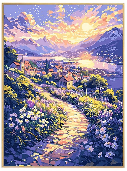 Luntim DIY 명화그리기 유화 그림 그리기 선물 아크릴화 30x40 1개, 힐링 풍경화