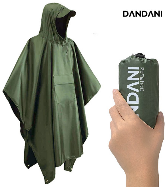 단다니 경량 판초우의 등산 우비 캠핑 비옷 여행용 레인코트