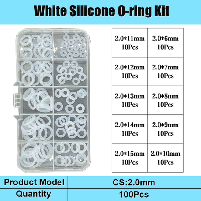 실리콘고무판 실리콘 고무 O링 씰링 와셔 레드 VMQ 니트릴 R 등급 고온 배관 개스킷 내유성 오링, 1개