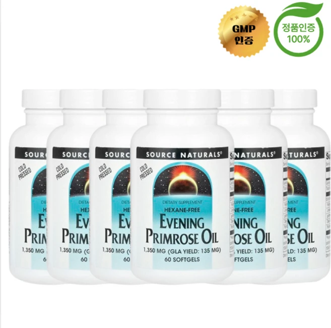 3+3 소스 내추럴스 달맞이꽃 오일 1350mg 소프트젤 60정, 6개 - 쿠팡