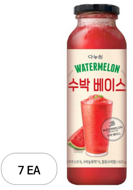 다농원 수박 베이스 음료, 600g, 7개