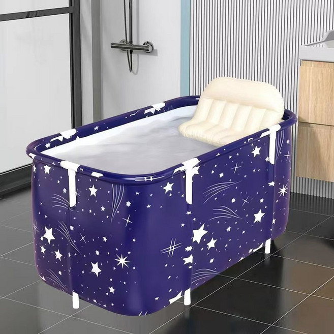 方形成人折疊浴桶, 1.4米星空藍, 1個