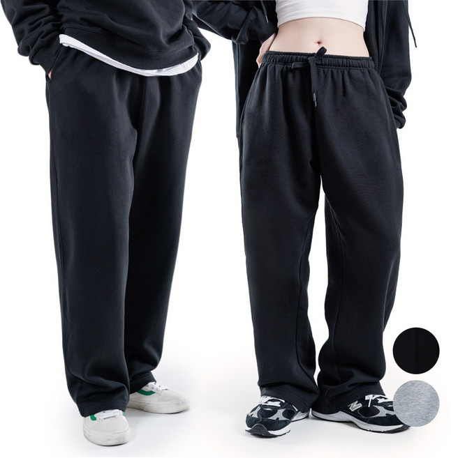 맥스모어 M-3XL 기모 남여공용 루즈핏 와이드 트레이닝 스웨트 팬츠 남여공용 빅사이즈