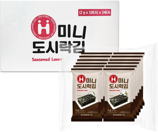 해농 미니 도시락김 2g, 240개