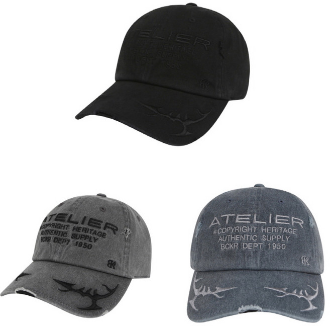 버커루 공용 자수 피그먼트 볼캡B245AP170P_US