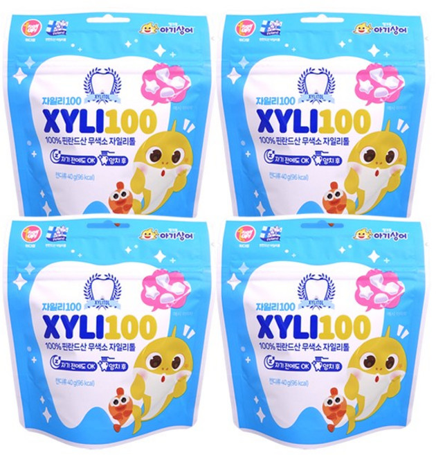 핑크퐁 아기상어 양치사탕 100%핀란드산 자일리톨 무색소, 80g, 2세트