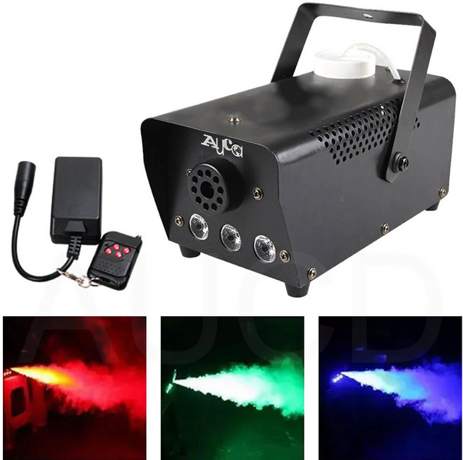 휴대용 400W 안개연기기 & RGB LED등 무대 디스코 DJ 홈파티 공연 분위기 효과 안개기, 220V