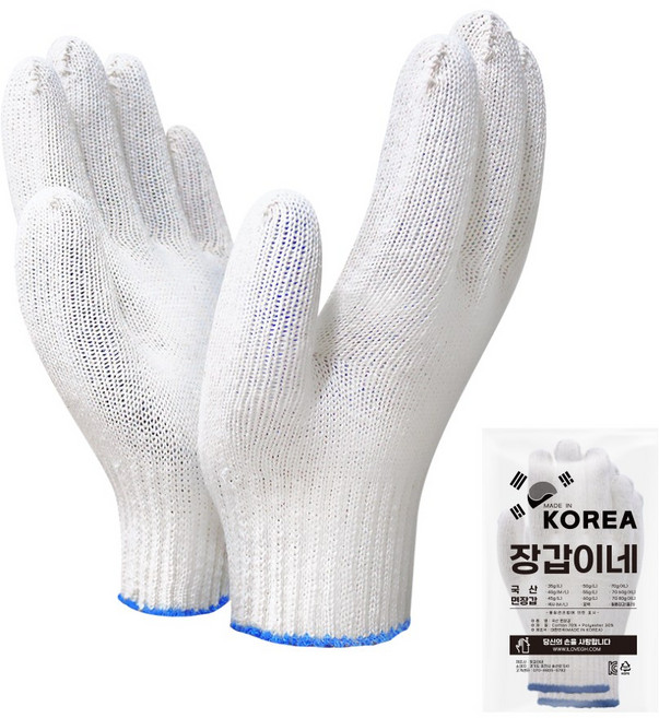 장갑이네 국산 100% 여성용 작은 짱짱 면장갑, 일반손목(X사), 여성용M, 1개, 40g 면 여성용 100켤레
