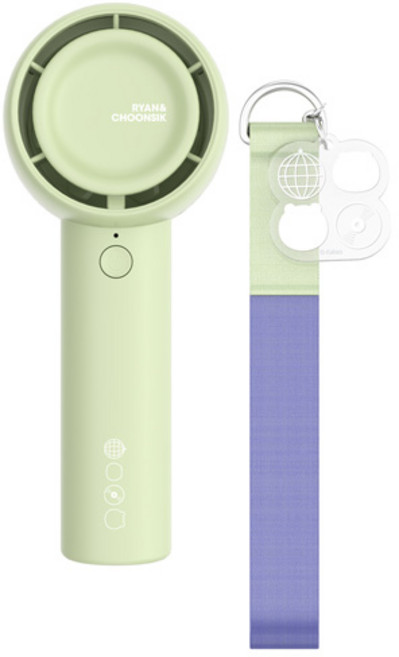 카카오프렌즈 라춘댄스 포켓 터보 핸디 선풍기, RCHF-001GN, 그린