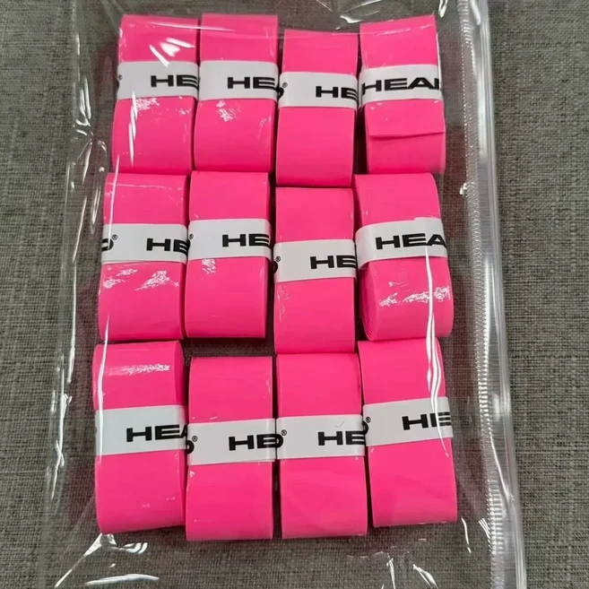 12PCS 헤드 테니스 라켓 오버 그립 땀 흡수 PU 배드민턴 핸들 그리프 테이프 Padel, 05 pink 12pcs