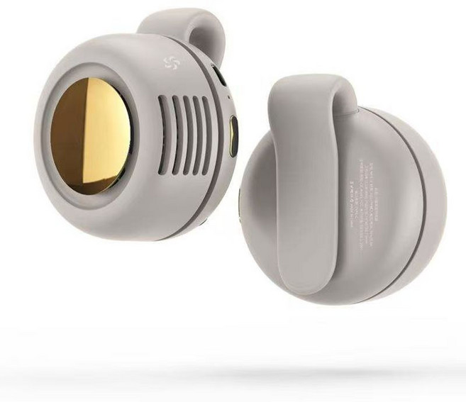 휴대용 냉각 에어컨 선풍기 허리선풍기 바디팬 목걸이 선풍기 캠핑용 미니 선풍기 저소음 대용량 배터리, 아이보리, 2, .