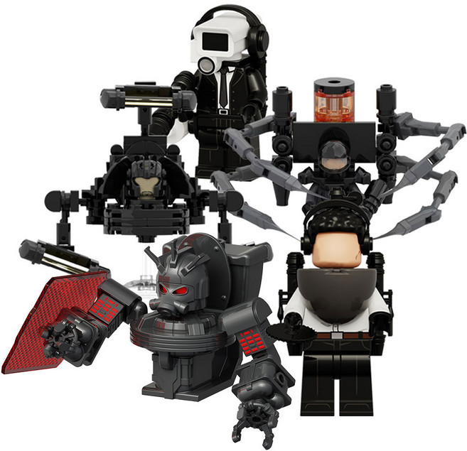 로앤제이 스키비디 토일렛 미니블록 5종세트 토일렛과 연합군의 연합 1, 1개 세트(5pcs), 1개