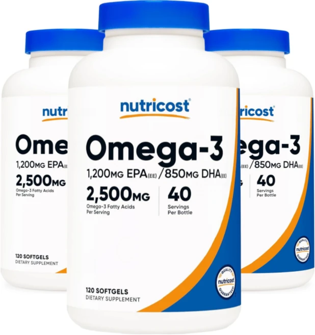 오메가-3 2500mg 120소프트젤 1병, 120정, 3개 - 쿠팡