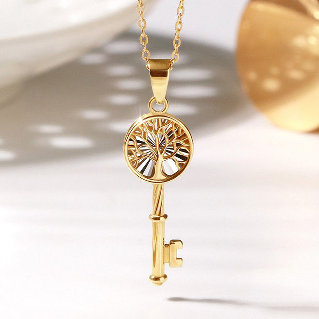 [골드팡] 14k 위시행운나무열쇠 목걸이 (당일발송) 여성 데일리 심플 레이어드 행운 주얼리 어버니날 부모님 엄마 효도 여친 우정 생일 선물 추천