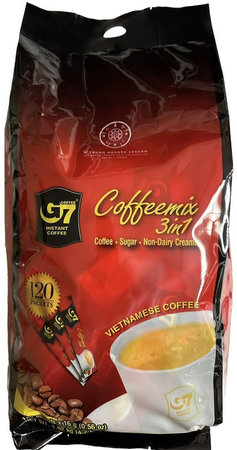G7 인스턴트 커피 3-in-1 쭝 응우옌 - 120팩 - 0.5 G7 Instant Coffee 3-In-1 Trung Nguyen - 120 packs - .56oz/pac