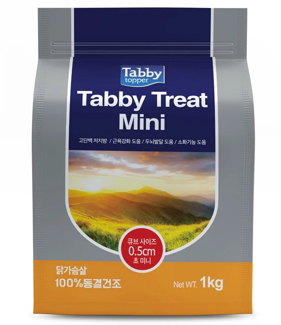 [Tabby] 100% 동결건조 테비 트릿 미니, 1개, 1kg - 쿠팡