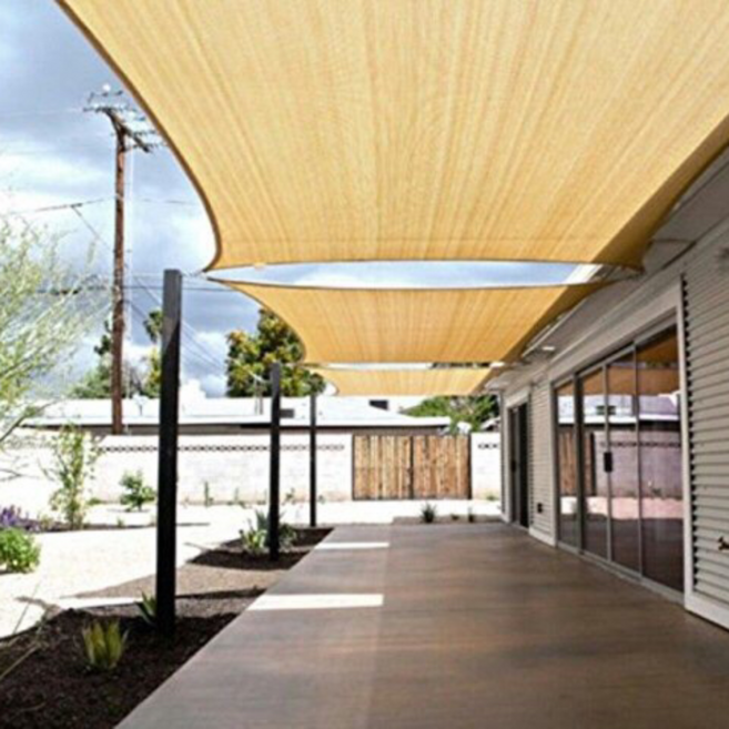 햇빛 차광막 야외 실외 그늘막 천막 햇빛가리개 정원 발코니 햇빛 차단막 햇빛차단, 베이지 2 m* 5 m(직사각형)